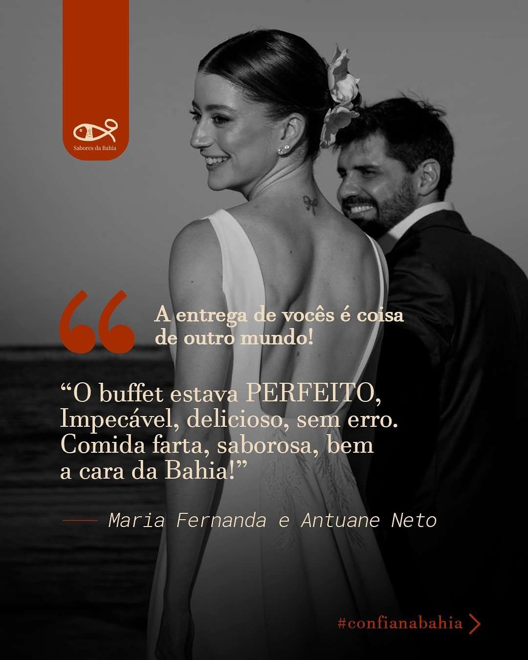 Depoimento de cliente sobre a experiência gastronômica na Bahia